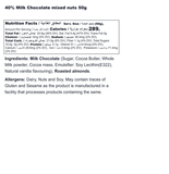 Classic Belgian Mixed Nuts in Milk Chocolate Bar - 50g