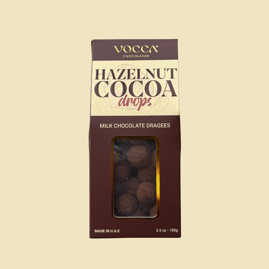 Hazelnut Cocoa Drops in Milk Chocolate – 100g