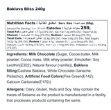 Baklava Bliss Milk Chocolate Bar - 240g