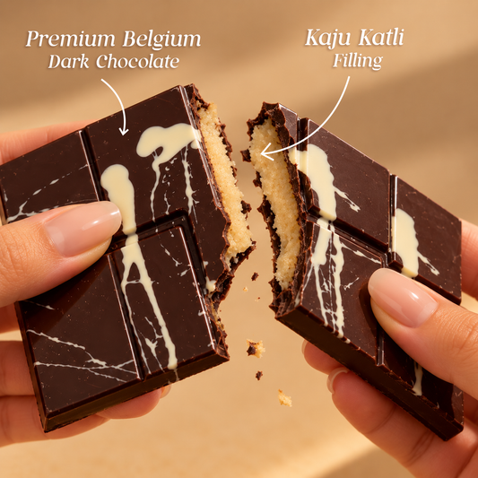 Kaju Katli Klassic In Dark Chocolate Bar